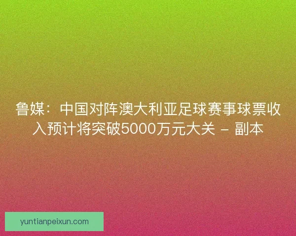鲁媒：中国对阵澳大利亚足球赛事球票收入预计将突破5000万元大关 - 副本