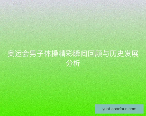 奥运会男子体操精彩瞬间回顾与历史发展分析