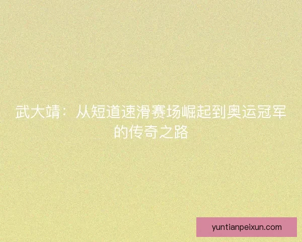 武大靖：从短道速滑赛场崛起到奥运冠军的传奇之路